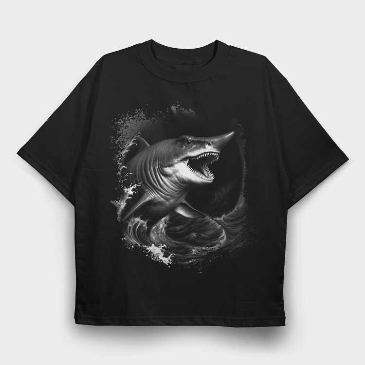 Realistic Goblin Shark, Tricou Oversize Barbati (Unisex)