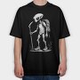 Alien Hiking Monochrome, Tricou Oversize Barbati (Unisex)