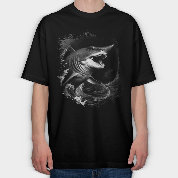 Realistic Goblin Shark, Tricou Oversize Barbati (Unisex)