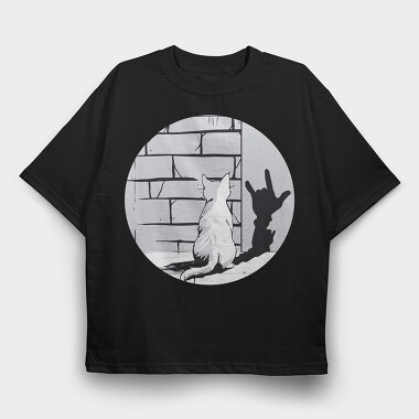 Cat Rock Sign Shadow, Tricou Oversize Barbati (Unisex)