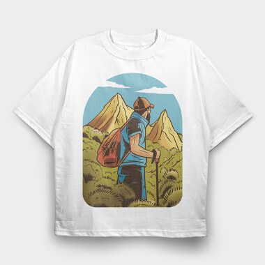 Hiking Man, Tricou Oversize Barbati (Unisex)