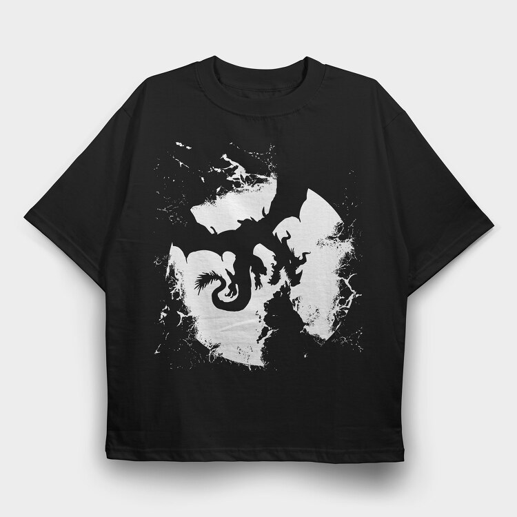 Dragon Moon, Tricou Oversize Barbati (Unisex)