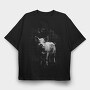 Realistic Pig in Nature, Tricou Oversize Barbati (Unisex)