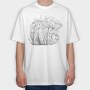 Cat Shroom, Tricou Oversize Barbati (Unisex)