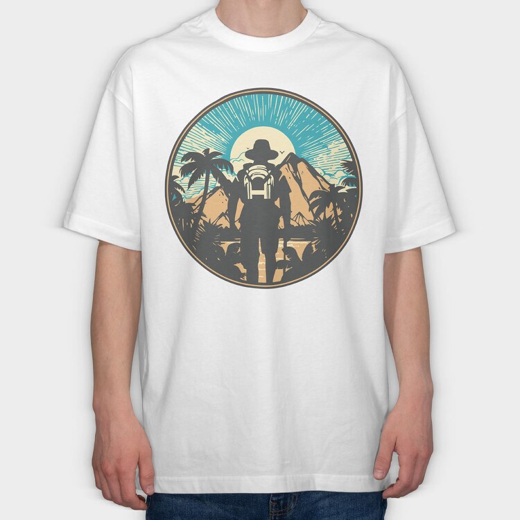 Hiking Palm Trees, Tricou Oversize Barbati (Unisex)