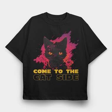 Cat Side, Tricou Oversize Barbati (Unisex)
