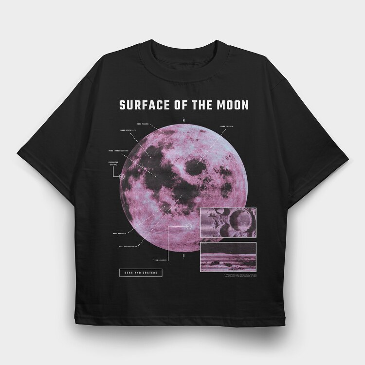 Surface of the Moon, Tricou Oversize Barbati (Unisex)