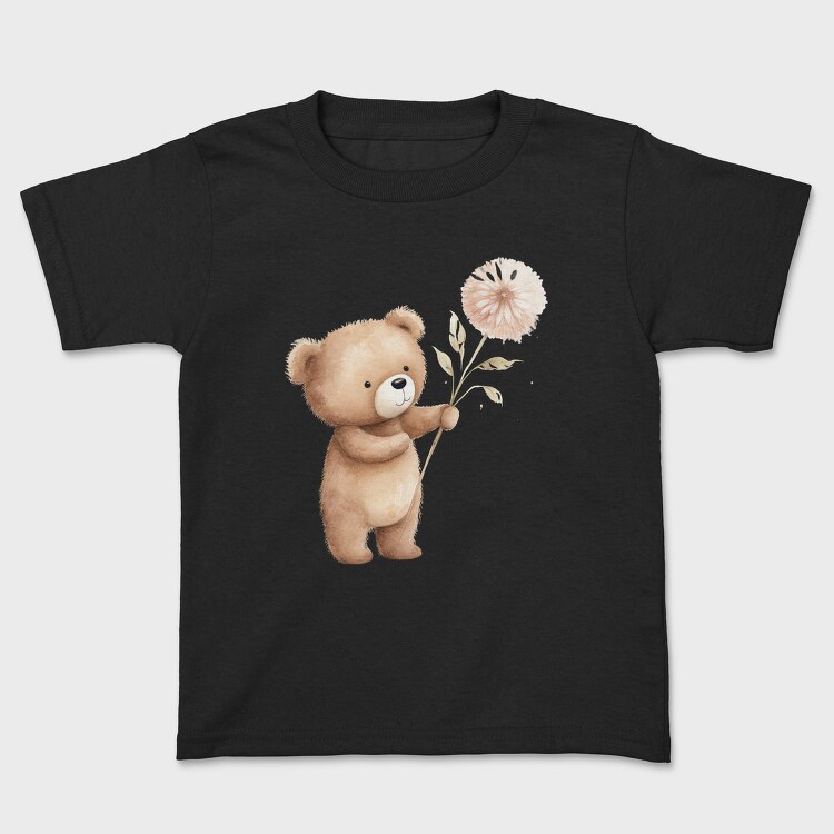 Boho Bear Flower, Tricou Copii