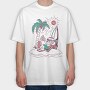 Surfer Santa Beer, Tricou Oversize Barbati (Unisex)