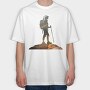 Hiking Woman Mountains Exposure, Tricou Oversize Barbati (Unisex)