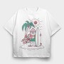 Surfer Santa, Tricou Oversize Barbati (Unisex)