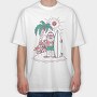 Surfer Santa, Tricou Oversize Barbati (Unisex)