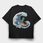 Surfing Alien, Tricou Oversize Barbati (Unisex)