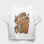 Red Cat Poppies, Tricou Oversize Barbati (Unisex)