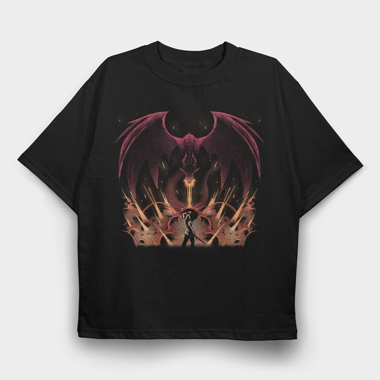 Dragon Warrior Flame, Tricou Oversize Barbati (Unisex)
