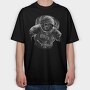 Monkey Astronaut Monochrome, Tricou Oversize Barbati (Unisex)