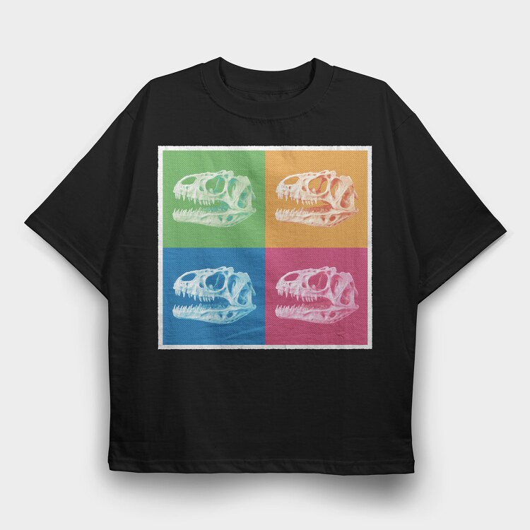 Allosaurus Pop Art, Tricou Oversize Barbati (Unisex)