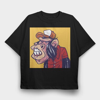 Monkey Cartoon, Tricou Oversize Barbati (Unisex)