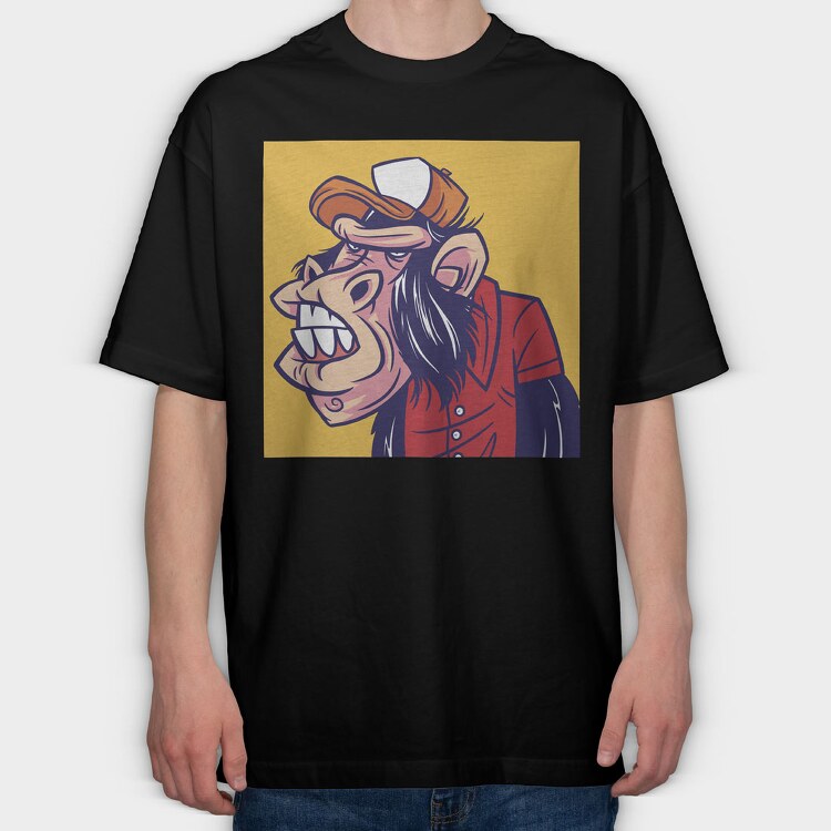Monkey Cartoon, Tricou Oversize Barbati (Unisex)