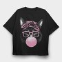 Cat Sunglassesd Bubblegum, Tricou Oversize Barbati (Unisex)