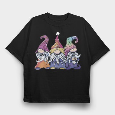 Hippie Gnomes Pastel, Tricou Oversize Barbati (Unisex)