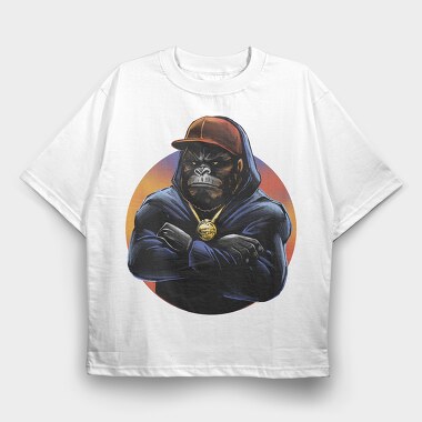 Monkey Chain Hoodie, Tricou Oversize Barbati (Unisex)