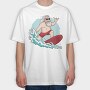 Surfing Santa, Tricou Oversize Barbati (Unisex)