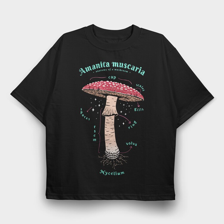 Amanita Muscaria, Tricou Oversize Barbati (Unisex)