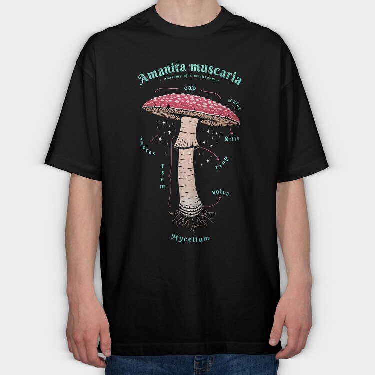 Amanita Muscaria, Tricou Oversize Barbati (Unisex)