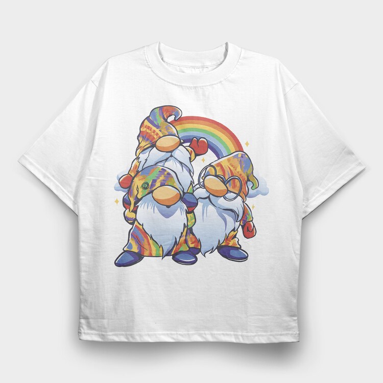 Hippie Gnomes, Tricou Oversize Barbati (Unisex)