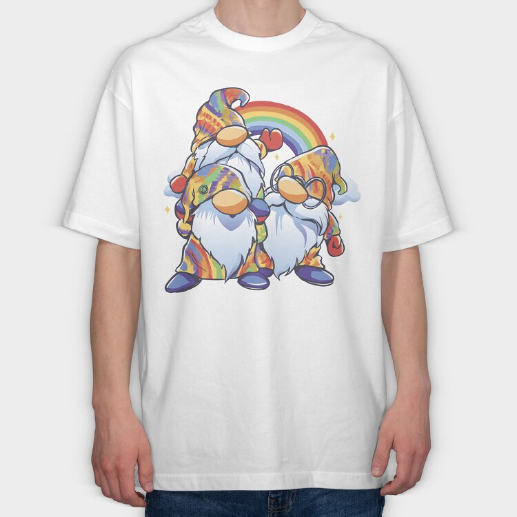 Hippie Gnomes, Tricou Oversize Barbati (Unisex)