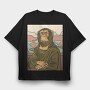 Monkey Mona Lisa, Tricou Oversize Barbati (Unisex)