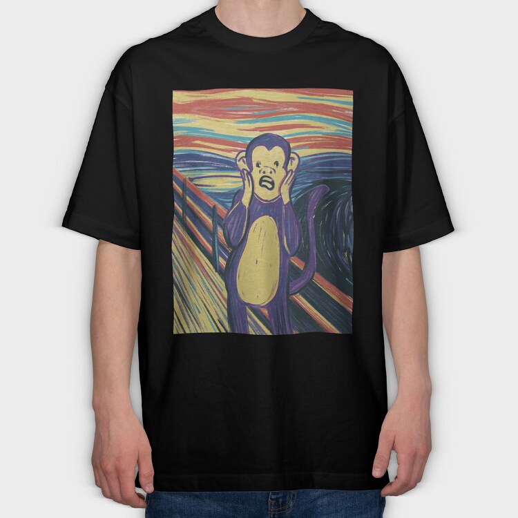 Monkey Scream, Tricou Oversize Barbati (Unisex)