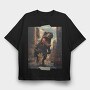 T Rex Graphic, Tricou Oversize Barbati (Unisex)