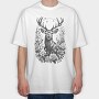 Reindeer Flowers, Tricou Oversize Barbati (Unisex)
