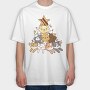 Cat Tree Christmas, Tricou Oversize Barbati (Unisex)