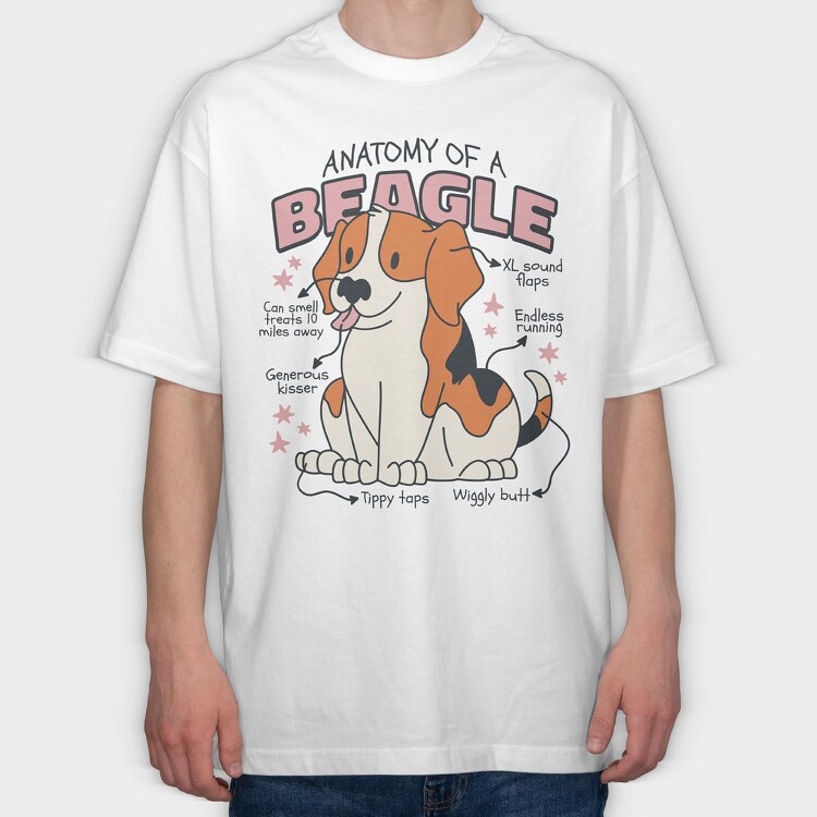 Anatomy of a Beagle, Tricou Oversize Barbati (Unisex)