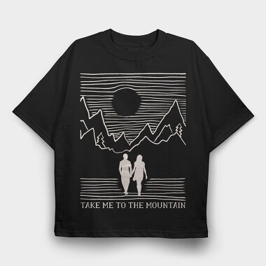 Take Me to the Mountain Monochrome, Tricou Oversize Barbati (Unisex)