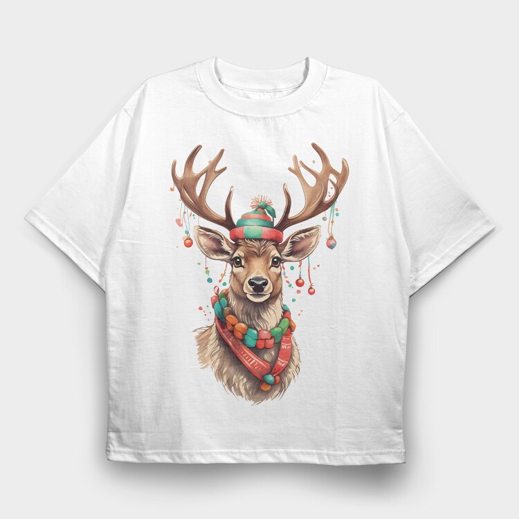 Reindeer Ornaments, Tricou Oversize Barbati (Unisex)