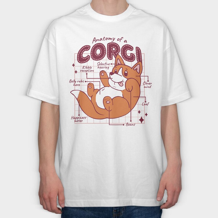 Anatomy of a Corgi, Tricou Oversize Barbati (Unisex)