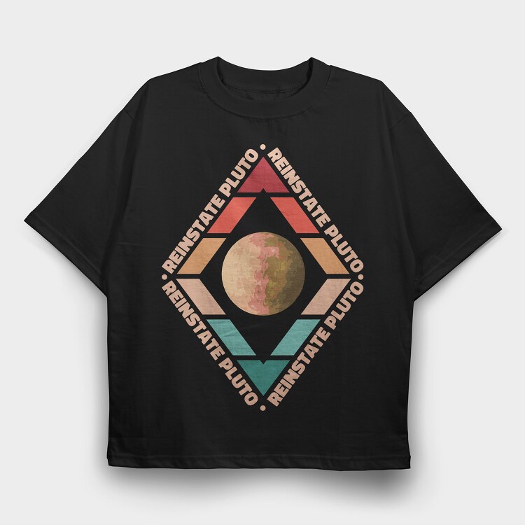 Reinstate Pluto, Tricou Oversize Barbati (Unisex)