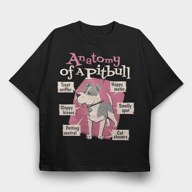 Anatomy of a Pitbull, Tricou Oversize Barbati (Unisex)