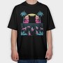 Cat Vaporwave, Tricou Oversize Barbati (Unisex)