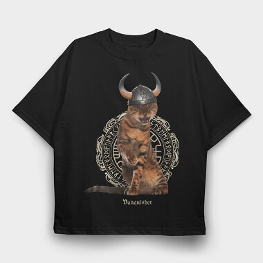 Cat Viking, Tricou Oversize Barbati (Unisex)