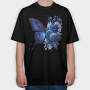 Blue Butterfly Roses, Tricou Oversize Barbati (Unisex)