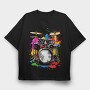 Drummer Set Colorful, Tricou Oversize Barbati (Unisex)