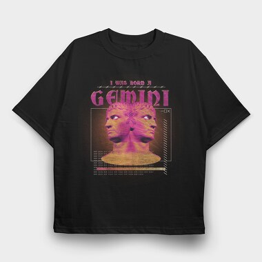 Horoscope Gemini, Tricou Oversize Barbati (Unisex)