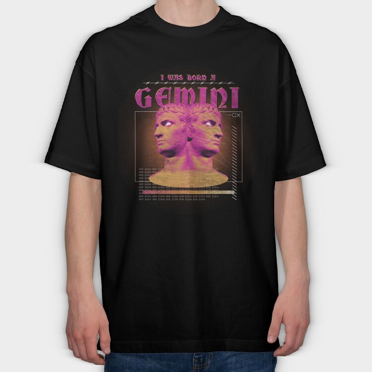 Horoscope Gemini, Tricou Oversize Barbati (Unisex)