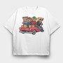Bears In Car, Tricou Oversize Barbati (Unisex)