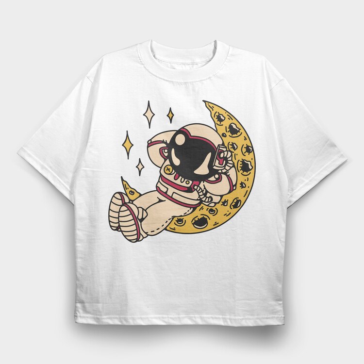 Resting Astronaut, Tricou Oversize Barbati (Unisex)